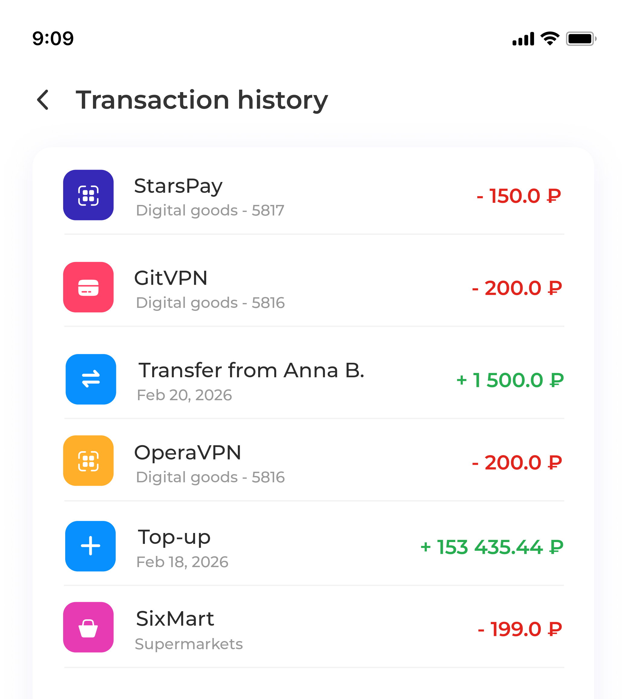 1Payment transaction history and analytics screen